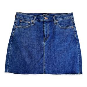 J.Crew Mercantile | Women's Raw Edge Denim Mini Skirt Medium Blue Wash